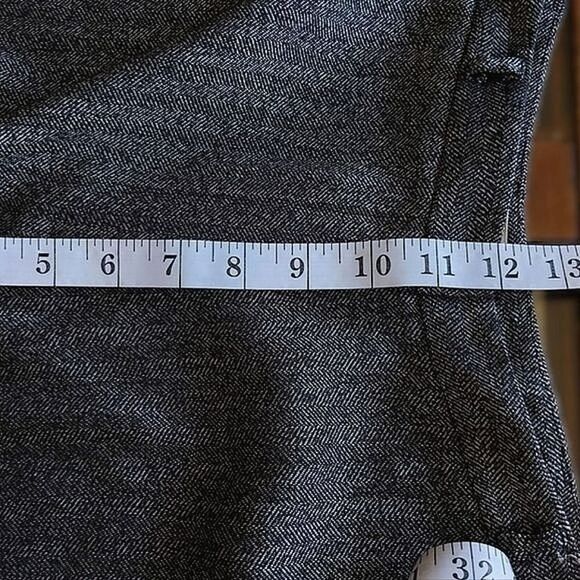 Vtg Y2K Precis charcoal grey herring bone wide leg dress pants - Picture 9 of 11